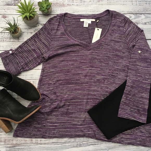 Max Studio Tops - Oversized Flowy Lightweight Knit V Neck Tunic